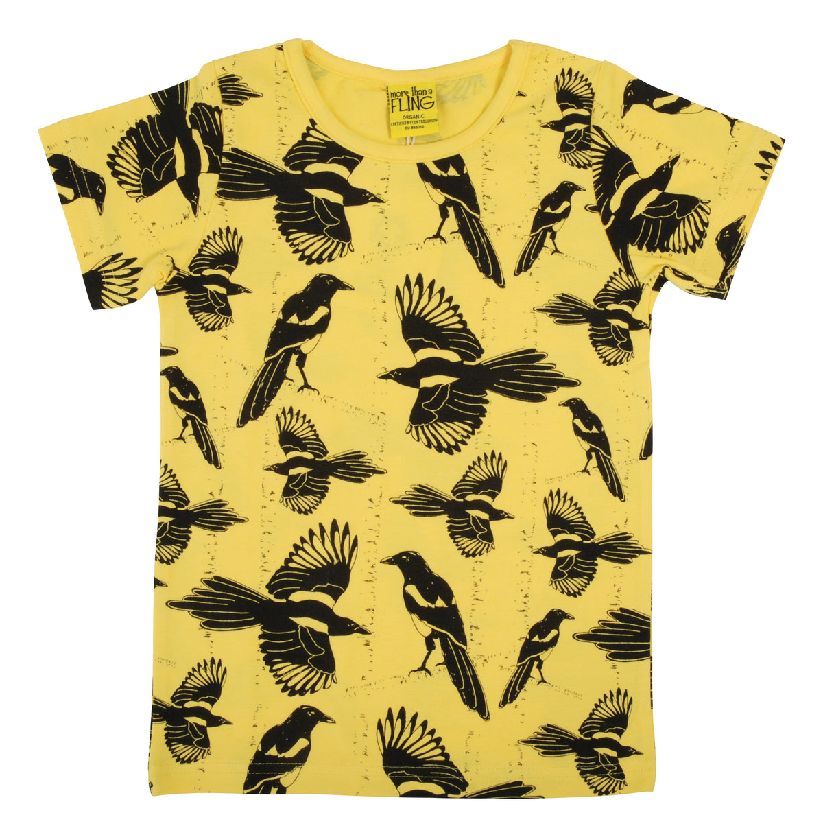 Duns Sweden - T-shirt Pica pica Yellow- Ekster Geel