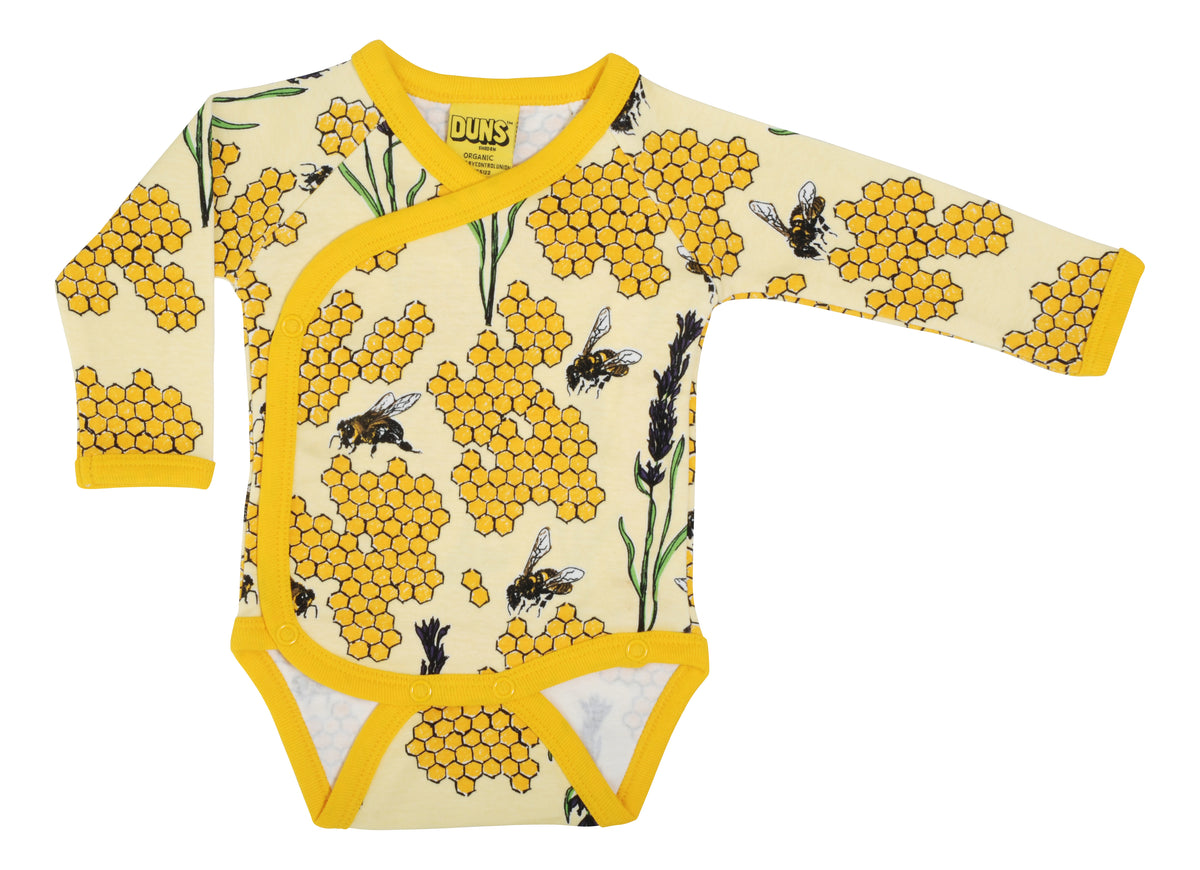 Duns Sweden - Wrap Body - Kimono/Overslag Romper Bee Yellow