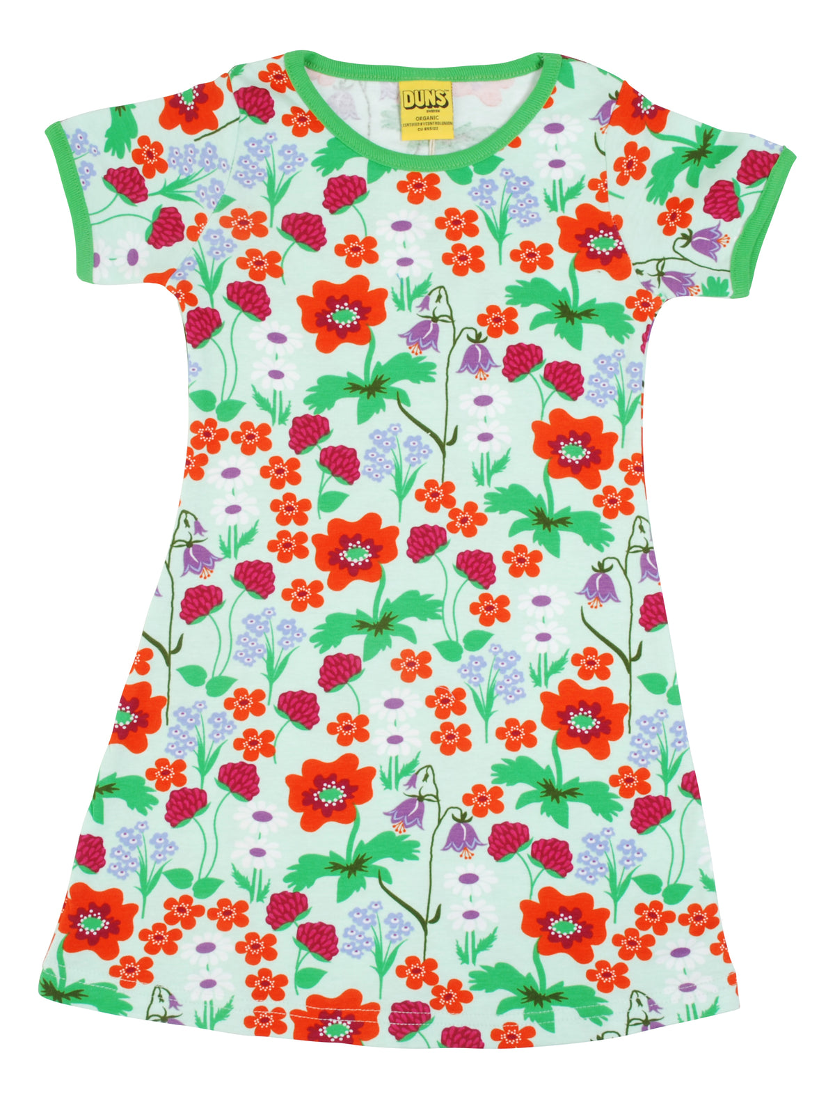 Duns Sweden - Shortsleeve Dress Summer Flowers Bay Green