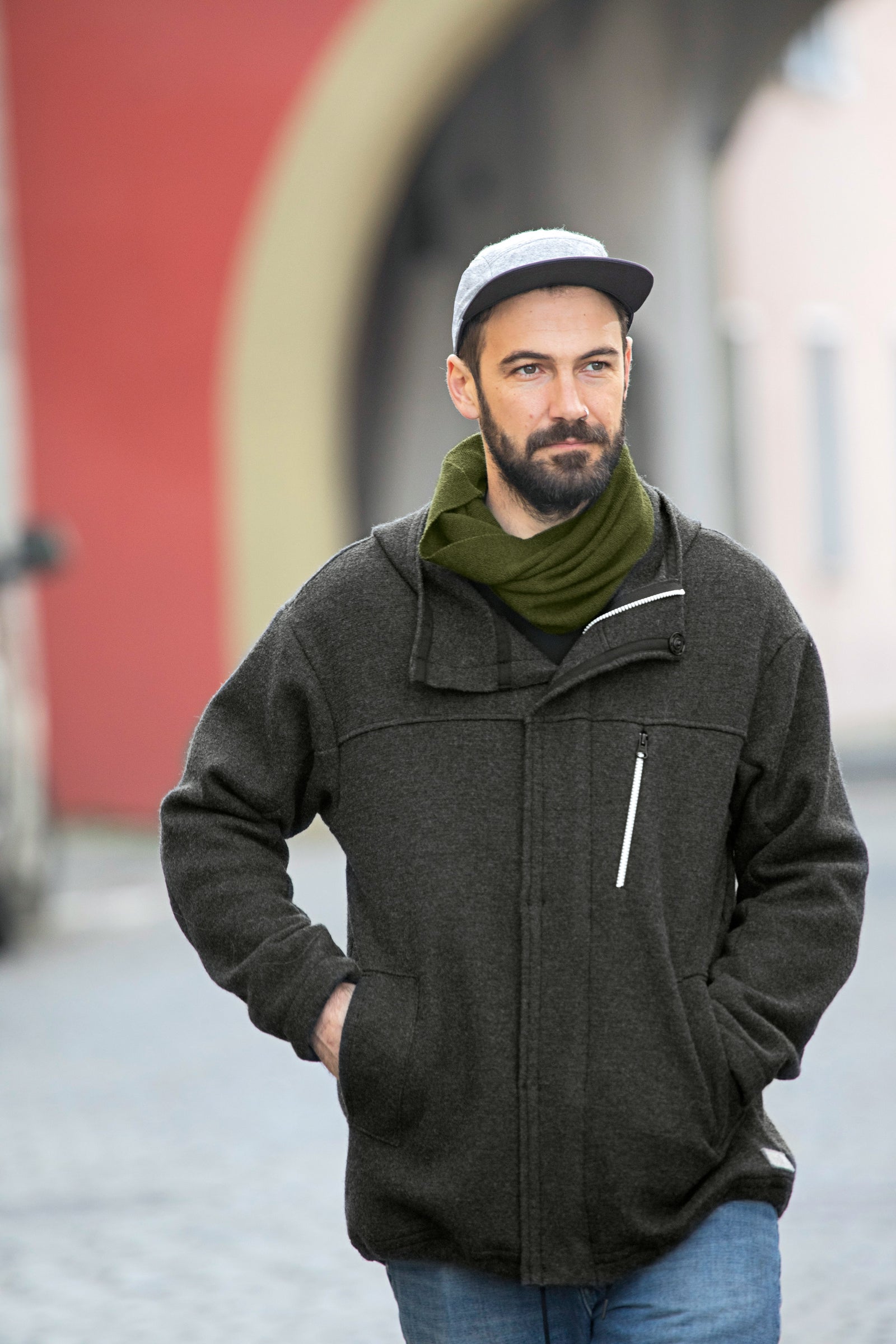 Disana Boiled Wool Outdoor Parka Men Anthracite - Gekookte Wollen Jas Heren Donker Grijs