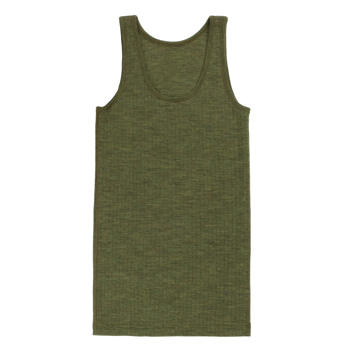 Joha - Woman's Needledrop Singlet Dark Olive Melange