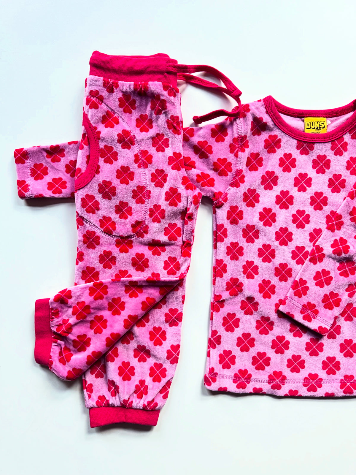 Duns Sweden - SET Pants + Longsleeve VELOURS Clover Pink