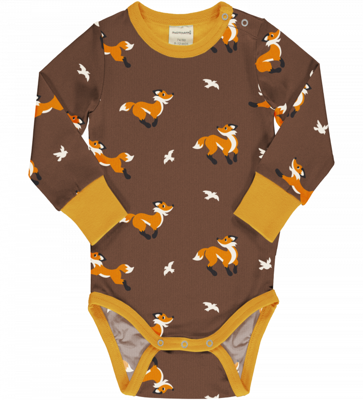 Maxomorra Longsleeve Romper Fox - Lange Mouwen Romper Vos