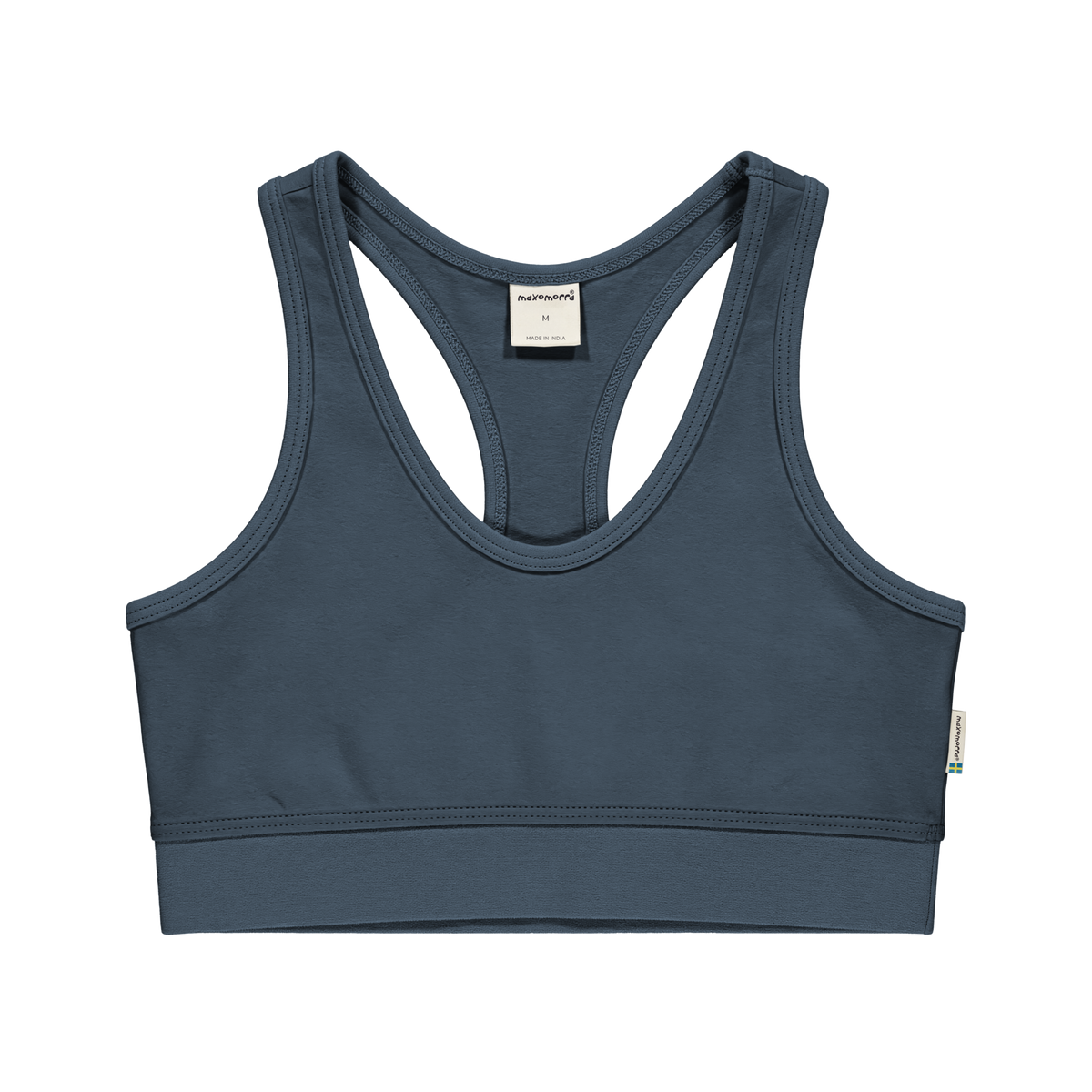 Maxomorra - Top Comfort Woman Solid BLUE - Dames Topje Effen Blauw