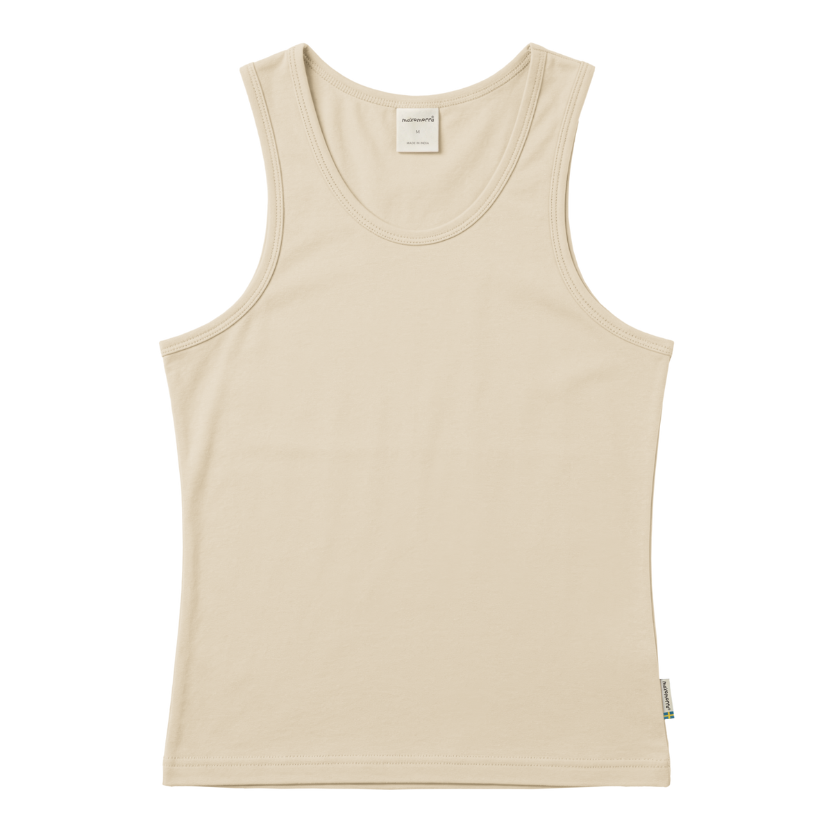 Maxomorra - Tanktop Woman Solid CREME - Dames Hemdje Effen Creme Wit