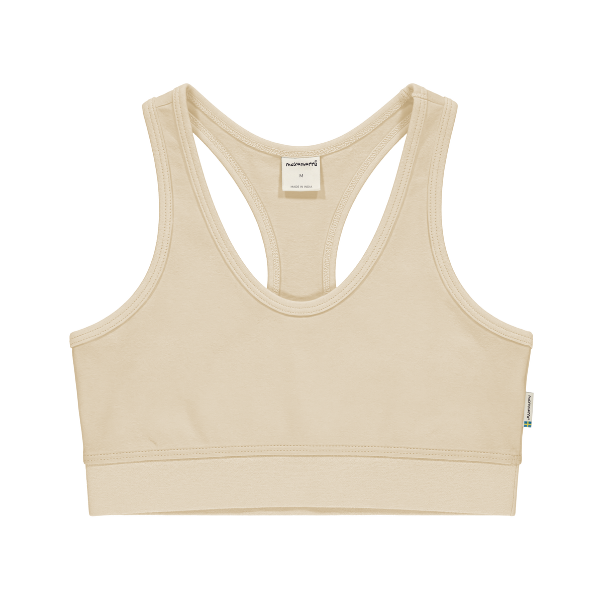 Maxomorra - Top Comfort Woman Solid CREME - Dames Topje Effen Creme Wit