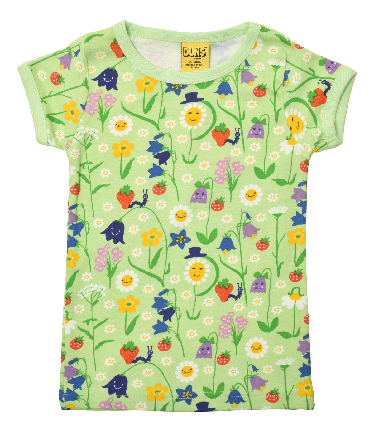 Duns Sweden - T-Shirt Happy Flower Patina Green