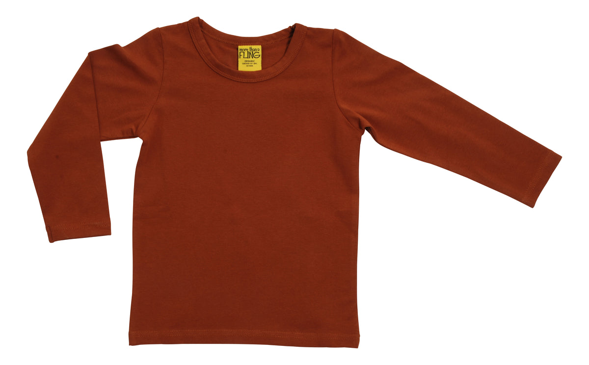 More Than A Fling Longsleeve Gingerbread Brown - Shirt Lange Mouw Peperkoek Bruin