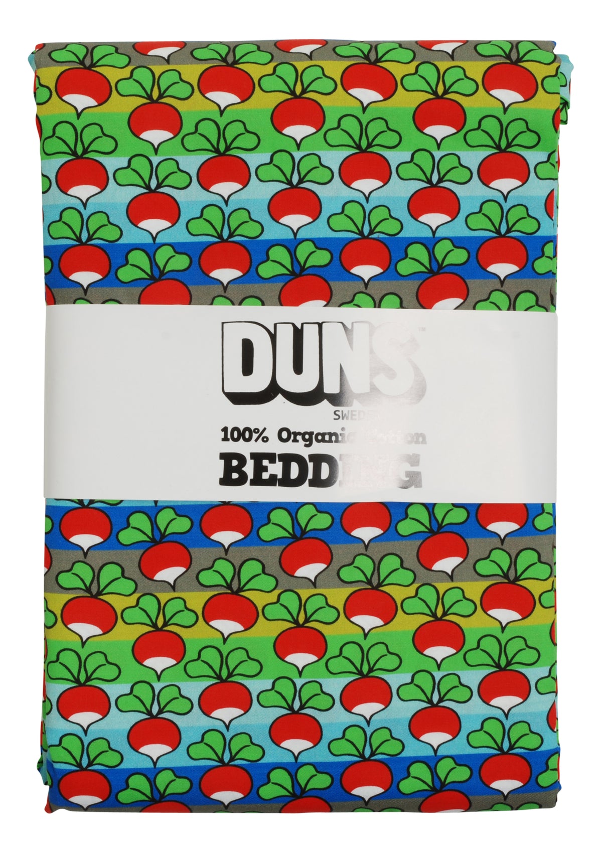 Duns Sweden Bedding Radish Striped Green/Blue - Dekbedovertrek Radijsjes Streep Groen/Blauw