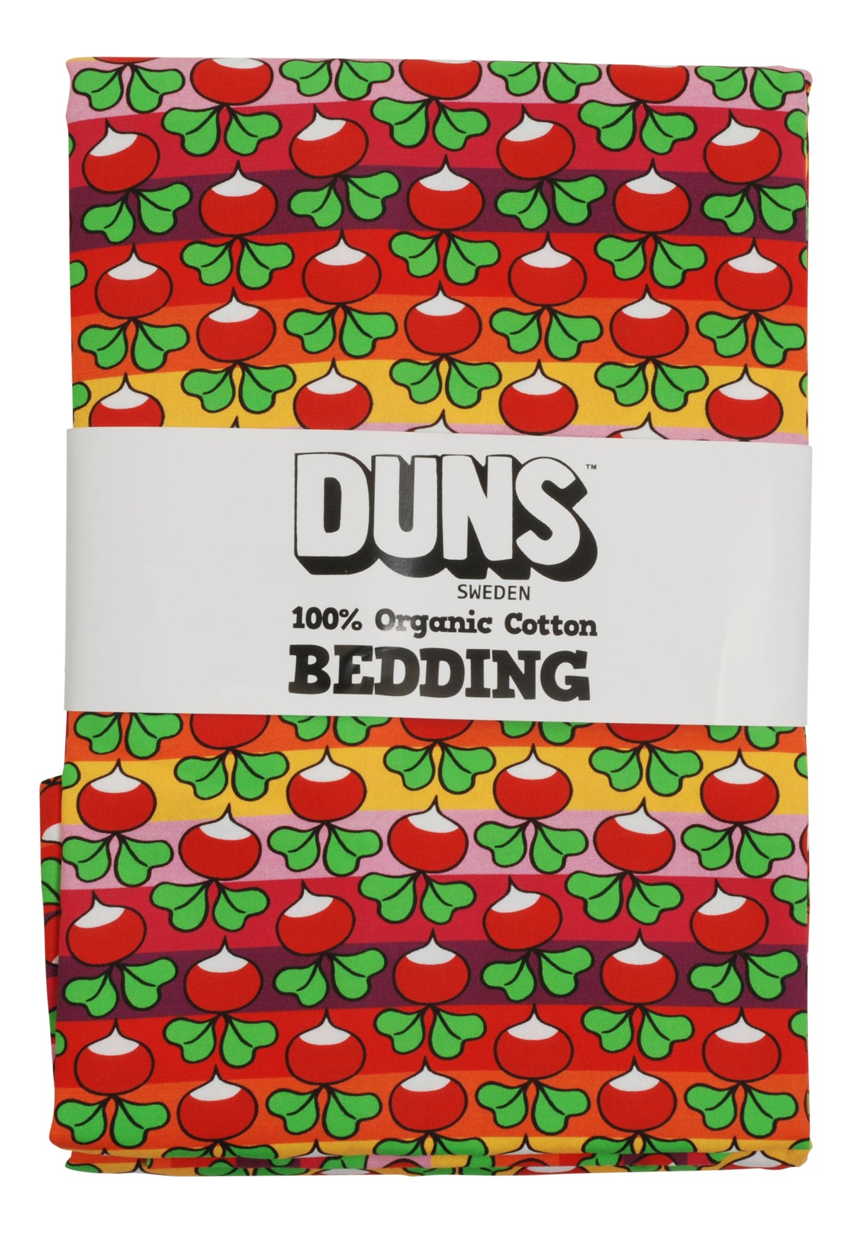 Duns Sweden Bedding Radish Striped Poppy Red - Dekbedovertrek Radijsjes Streep Rood