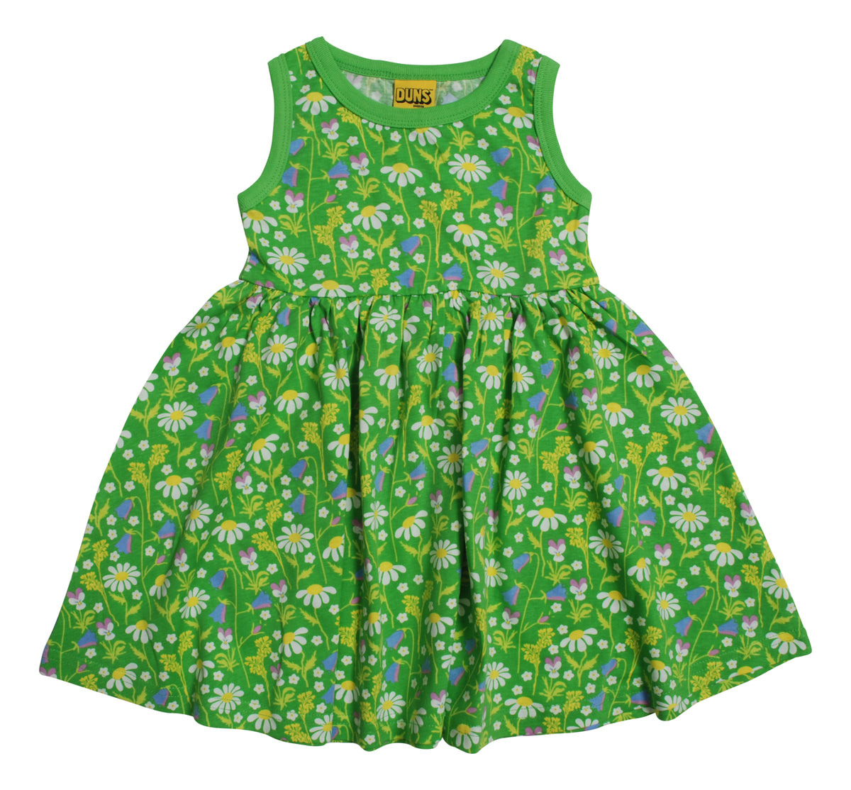 Duns Sweden - Sleeveless Gather Dress Zwierjurk Summer Days Green Single Cotton