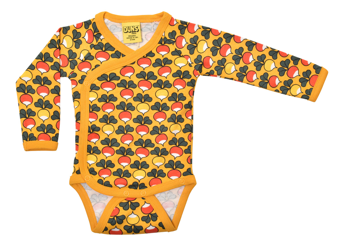 Duns Sweden - Wrap Body - Kimono/Overslag Romper Multi Radish Mineral Yellow