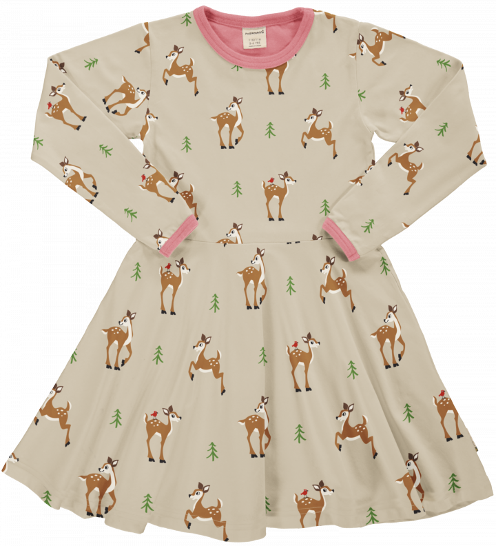 Maxomorra - Longsleeve Circle Dress Fawn - Zwierjurk Langemouw Hert