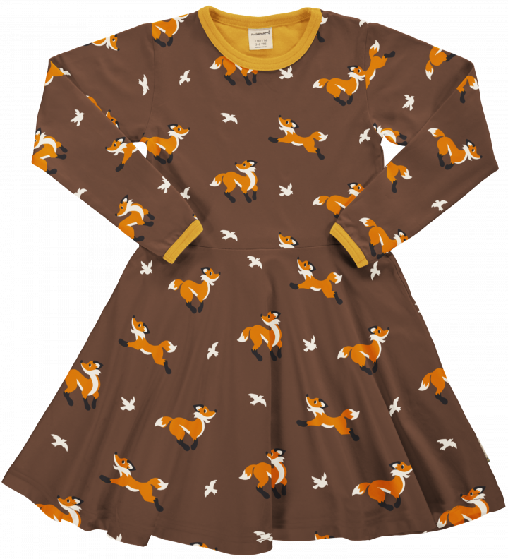Maxomorra - Longsleeve Circle Dress Fox - Zwierjurk Langemouw Vos