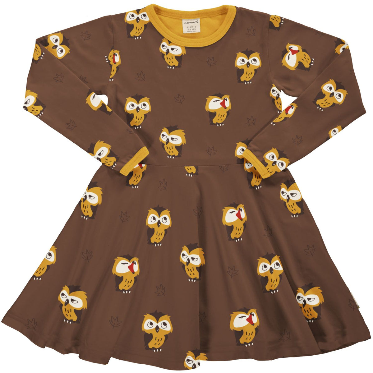 Maxomorra - Longsleeve Circle Dress Owl - Zwierjurk Langemouw Uil