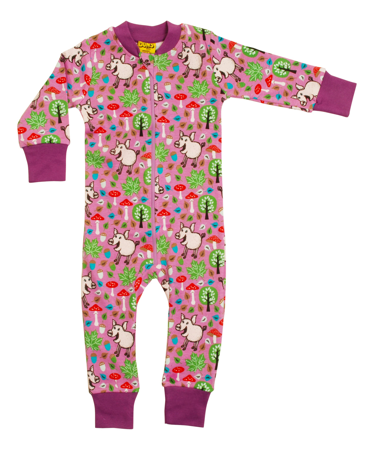 Duns Sweden - Zipsuit Slaappak Pigs & Acrons Violet Tule