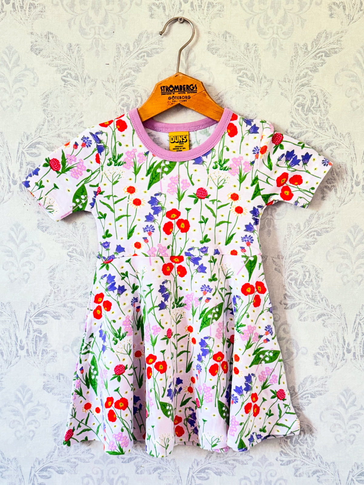 Duns Sweden - Shortsleeve Skaterdress Midsummer Flowers Cradle Pink Orchard