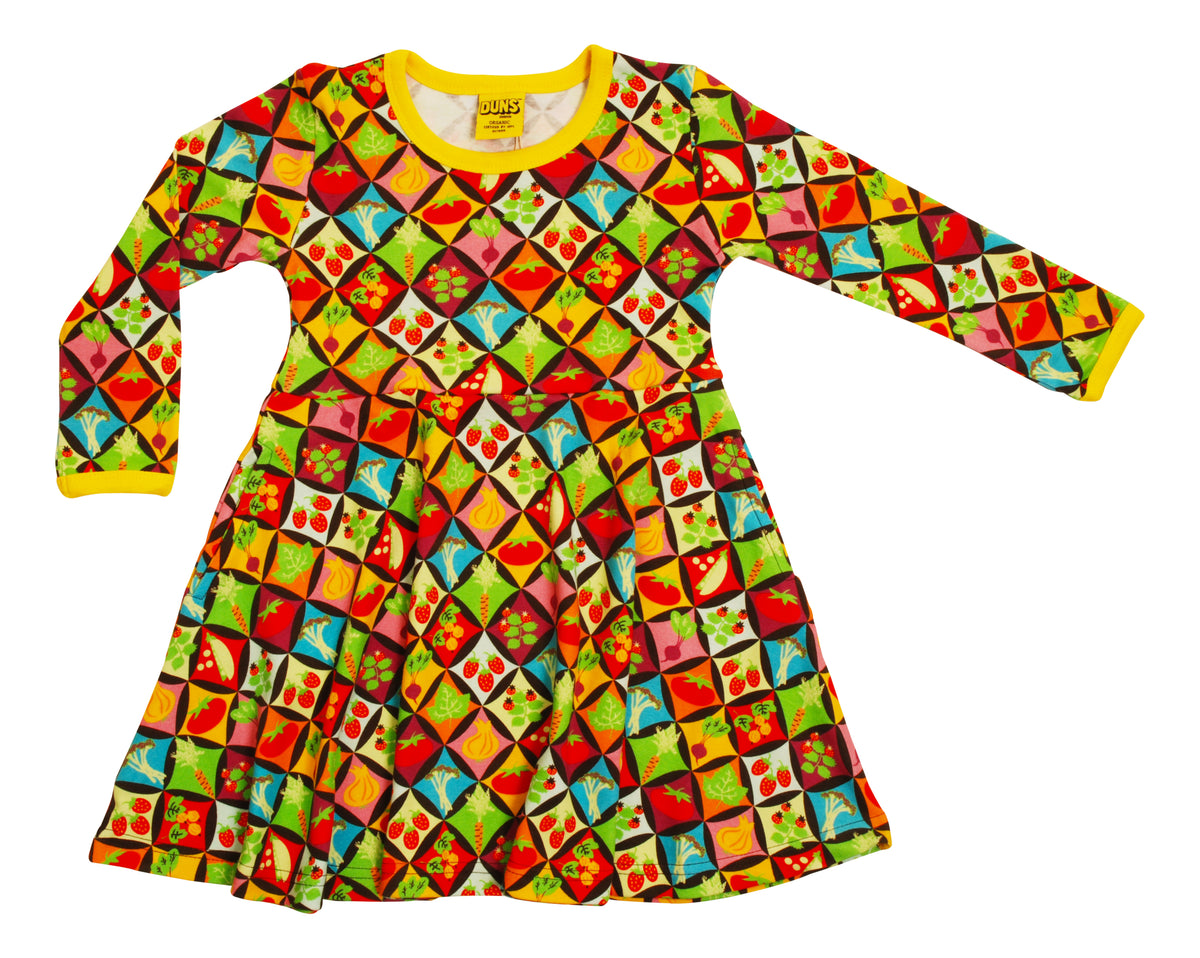 Duns Sweden - Longsleeve Skaterdress Harlequin Veggies
