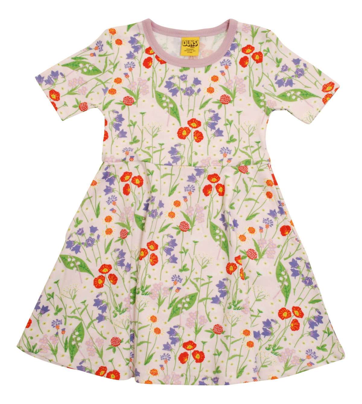 Duns Sweden - Shortsleeve Skaterdress Midsummer Flowers Cradle Pink Orchard