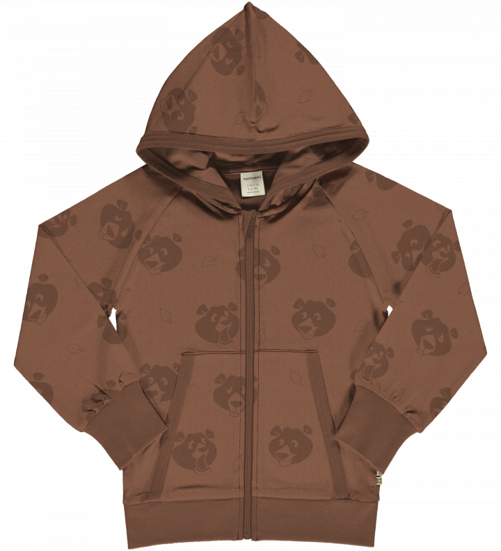 Maxomorra - Hoody Zipper Mono Bear - Bruin Vest Beer