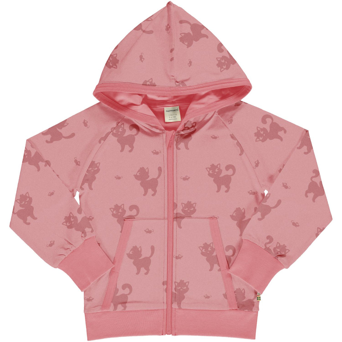 Maxomorra - Hoody Zipper Mono Cat - Blauw Vest Kat