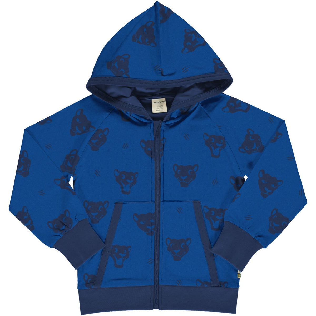 Maxomorra - Hoody Zipper Mono Panther - Blauw Vest Panter