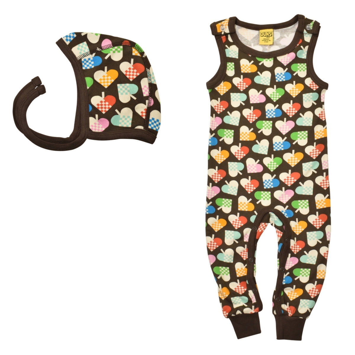Duns Sweden - SET Dungarees + Babycap Hearts