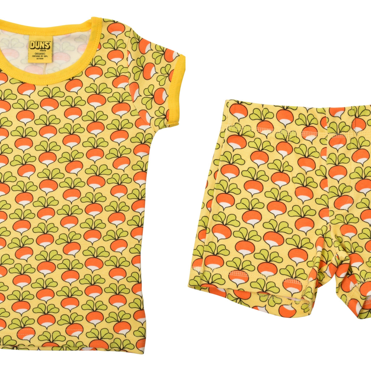 Duns Sweden - SET B: T-Shirt + Shorts Radish Sunshine Pale Yellow