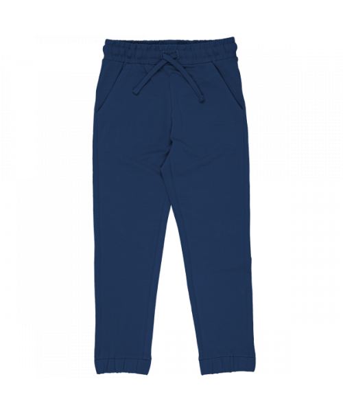 Maxomorra - Pants Slim Solid Navy - Sweat Broek Effen Donker Blauw