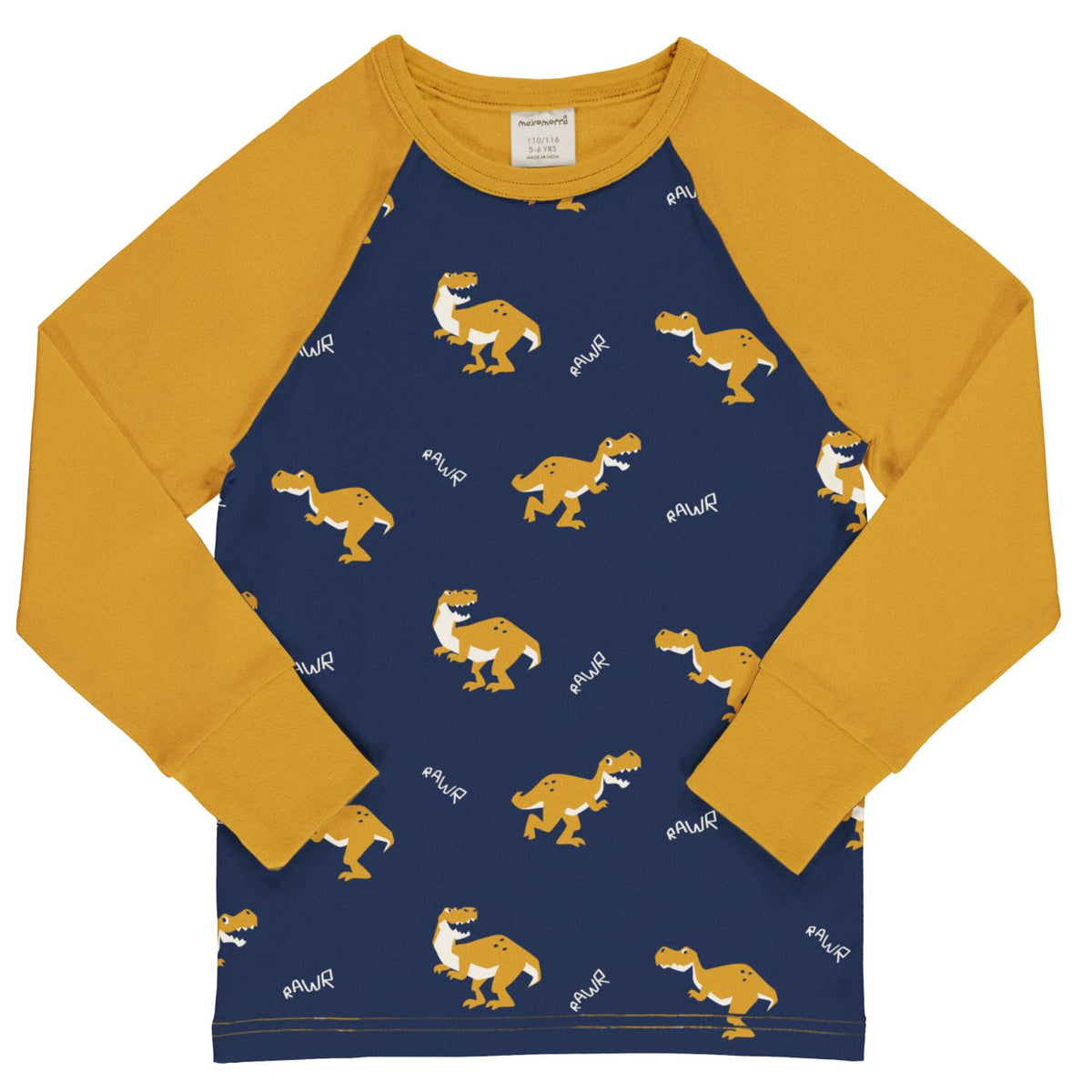 Maxomorra - Top LS Raglan T-Rex - Dino