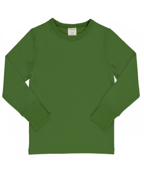 Maxomorra - Top Solid LS Green - Longsleeve Effen Groen