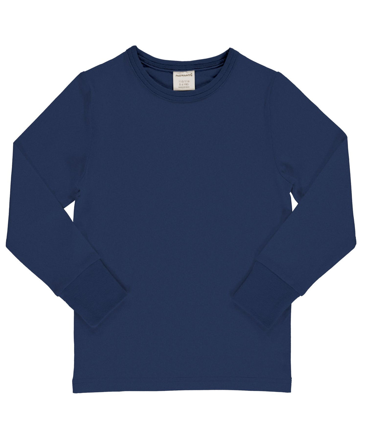 Maxomorra - Top LS Solid Navy - Longsleeve Effen Donker Blauw