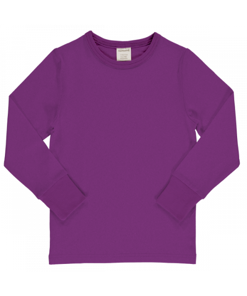 Maxomorra - Top Solid LS Violet - Longsleeve Effen Paars