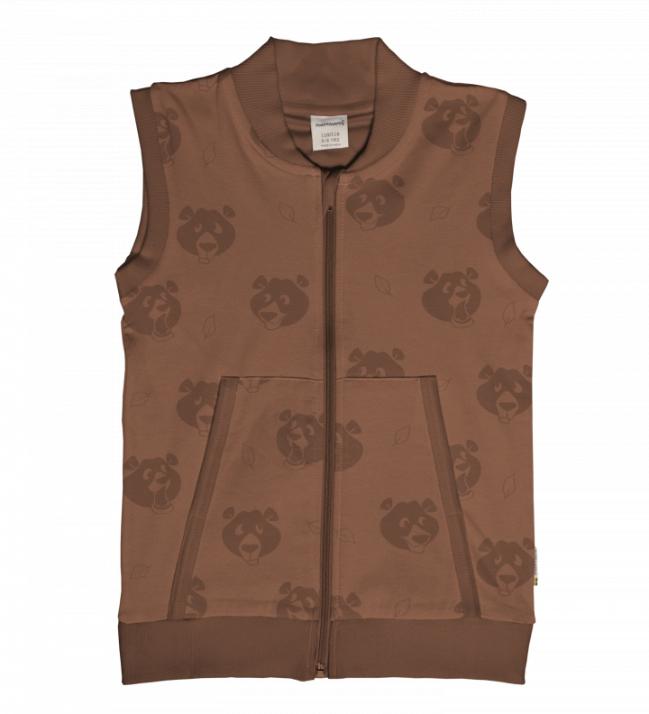 Maxomorra - Vest Lined Mono Bear - Bruine Bodywarmer Beer