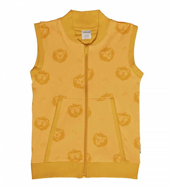 Maxomorra - Vest Lined Mono Lion - Gele Bodywarmer Leeuw