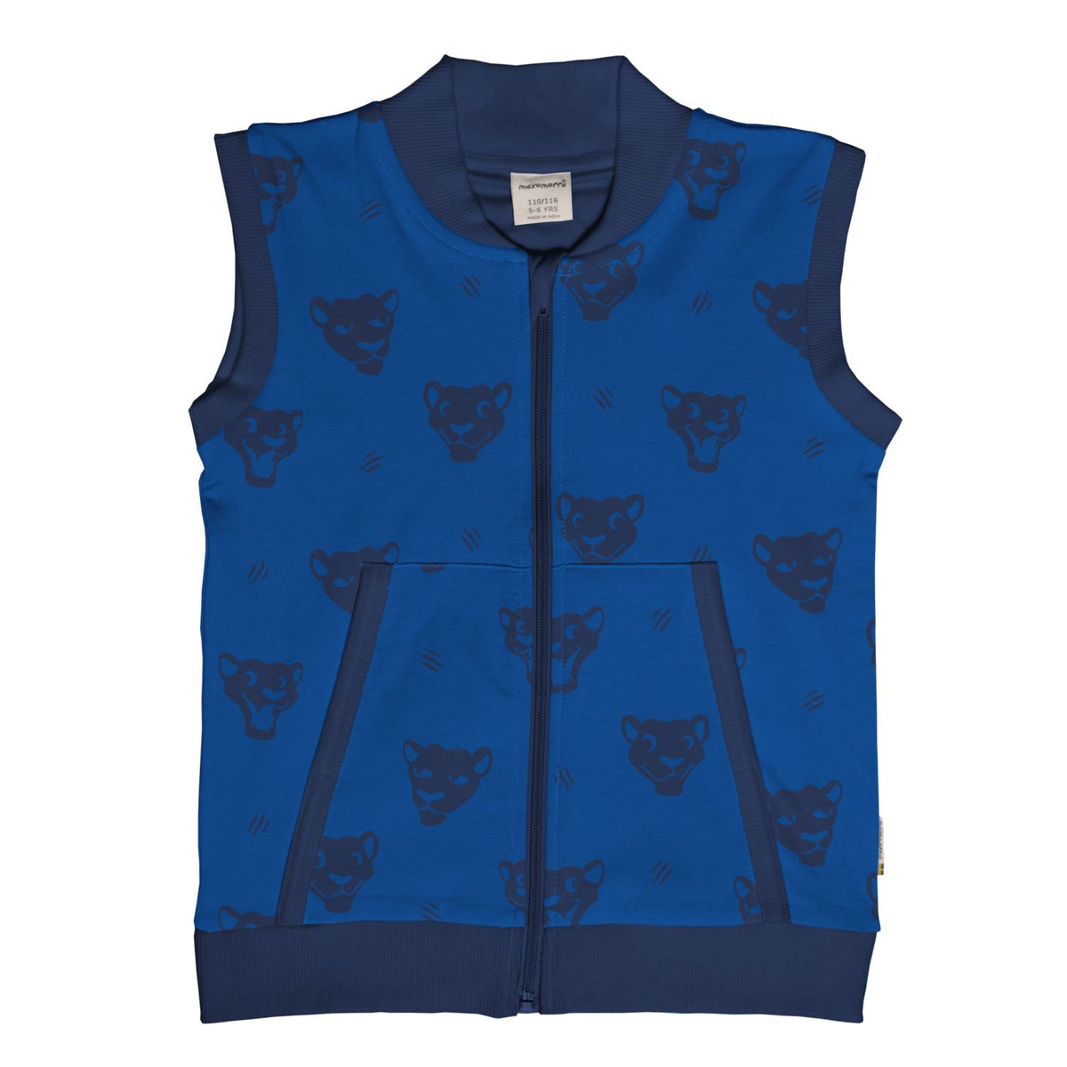 Maxomorra - Vest Lined Mono Panther - Blaywe Bodywarmer Panter