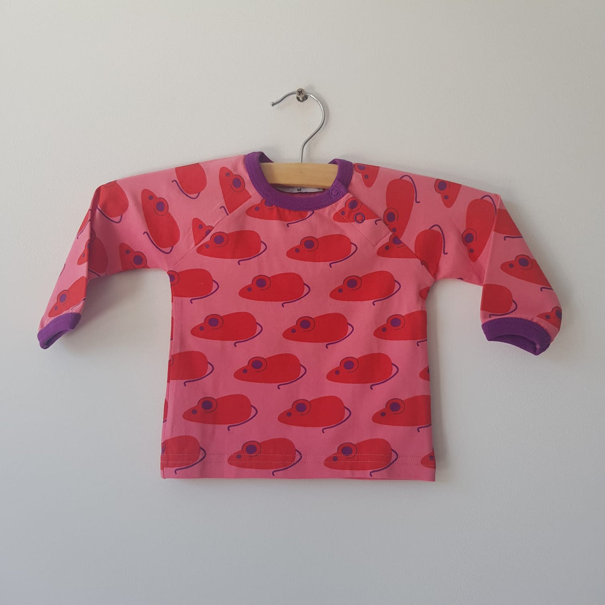 Mini Cirkus - Longsleeve  Mouse Pink Red Muizen Roze Rood