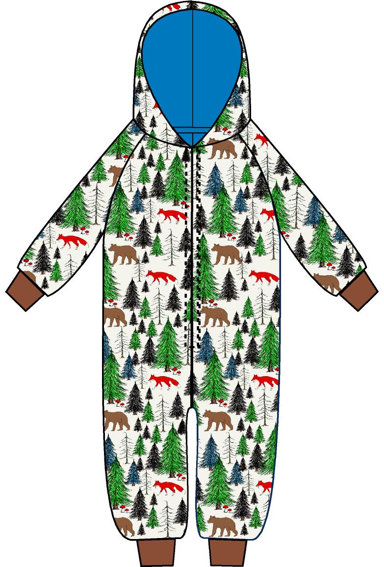 Duns Sweden - Onesie Wood -  Hooded Suit Bos