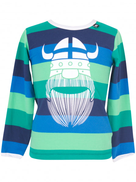 Danefae Longsleeve Green Blue Striped Eric - Groen Blauw GestreepteViking