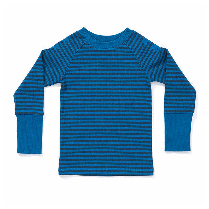 Albababy - Blouse Dalle Blue - Longsleeve Blauwe Streep Rib