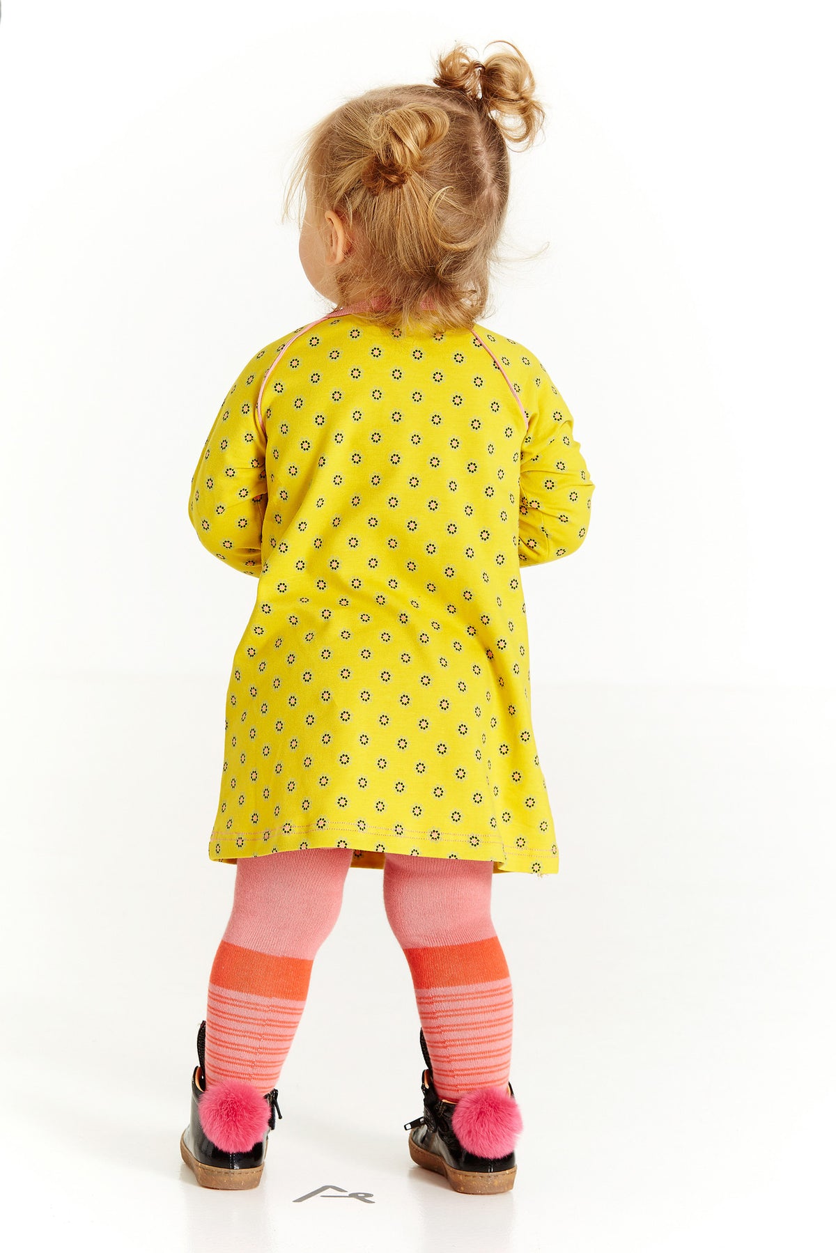 AlbaBabY Hanny Baby Dress - Lemon Curry Flower