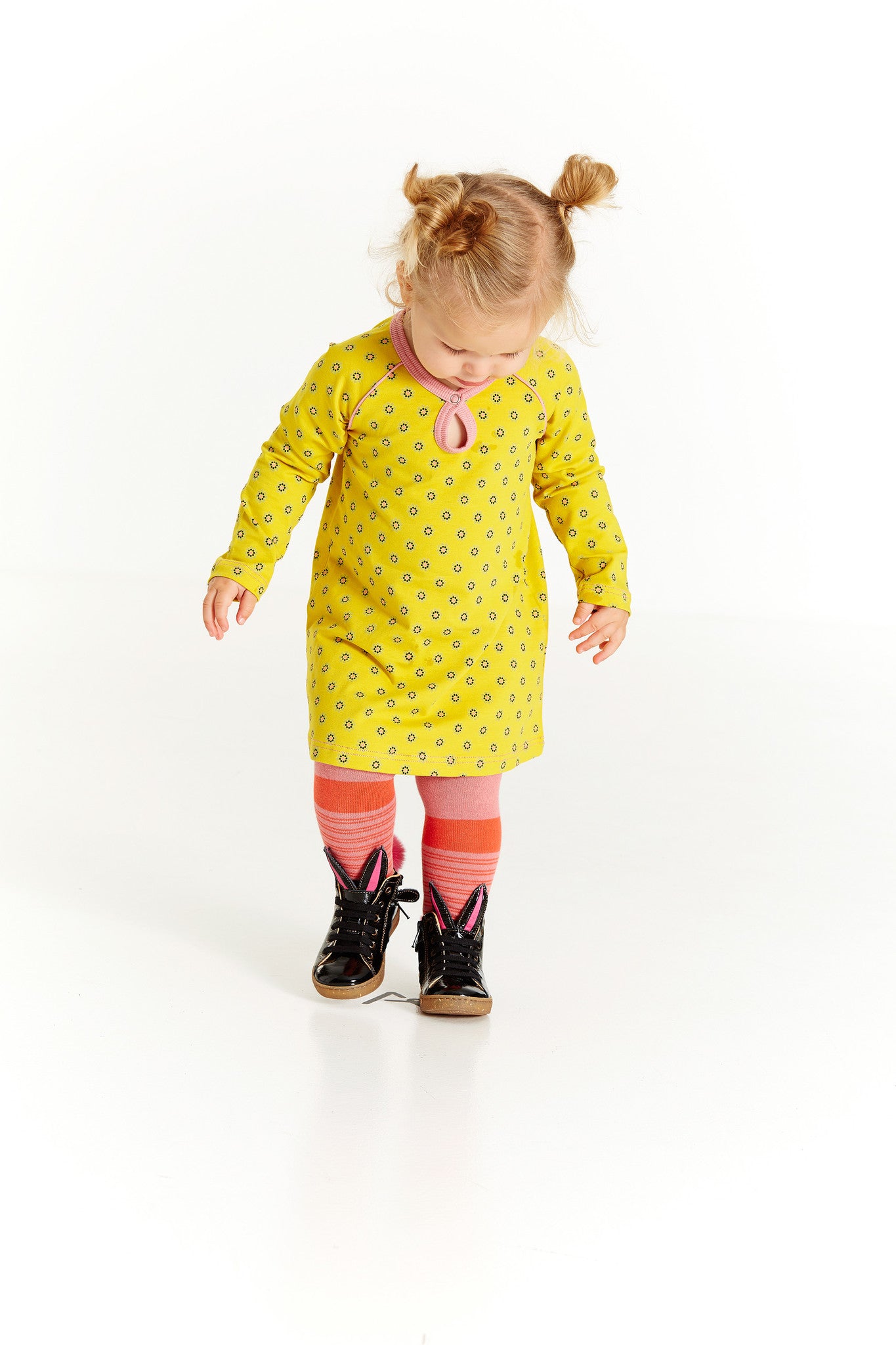 AlbaBabY Hanny Baby Dress - Lemon Curry Flower