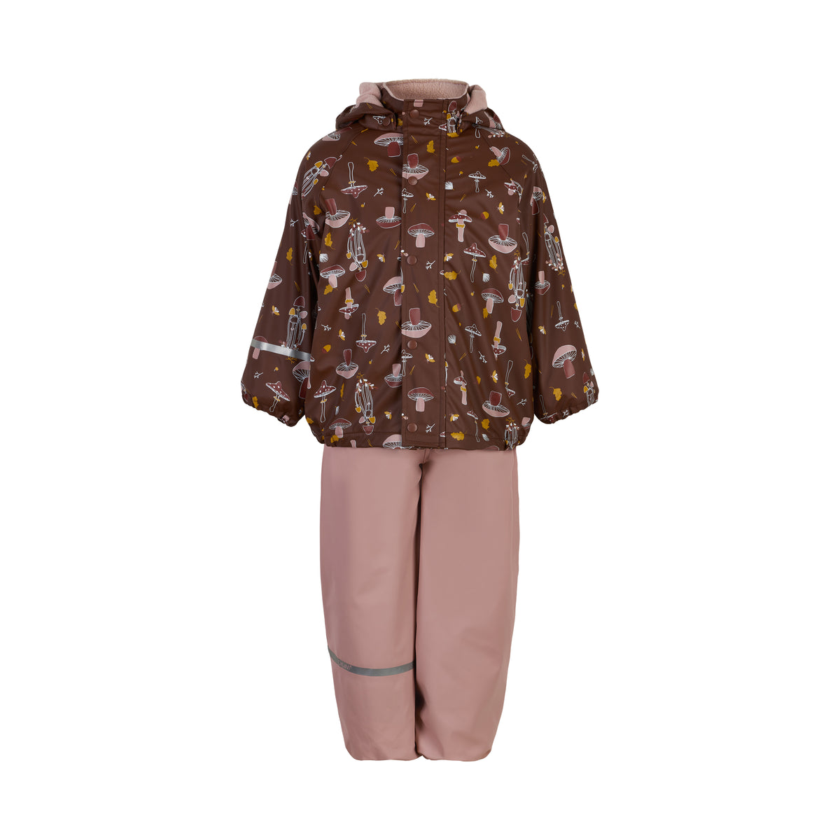 Celavi Rainwear SET Fleece Misty Rose Mushrooms - Gevoerd Regenpak (2 delen) Paddenstoelen Roze