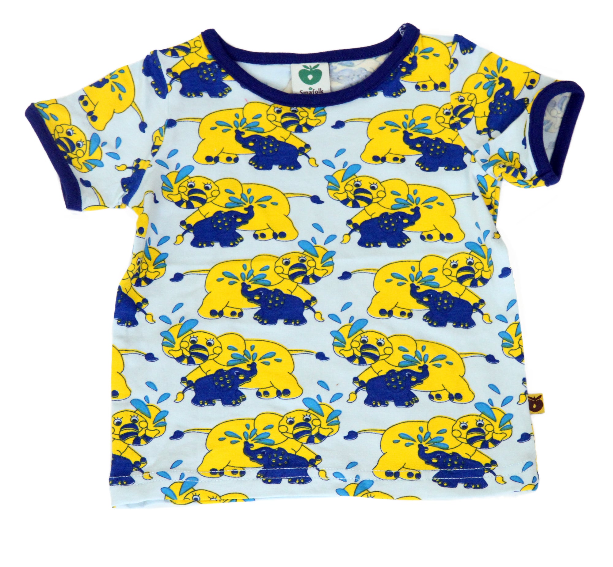 Smafolk T-Shirt BABY Elephant Blue/Yellow