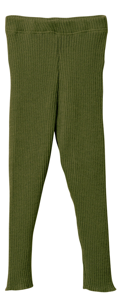 Disana Knitted Wool Leggings Olive Green - Leggings Gebreide Wol Olijf Groen