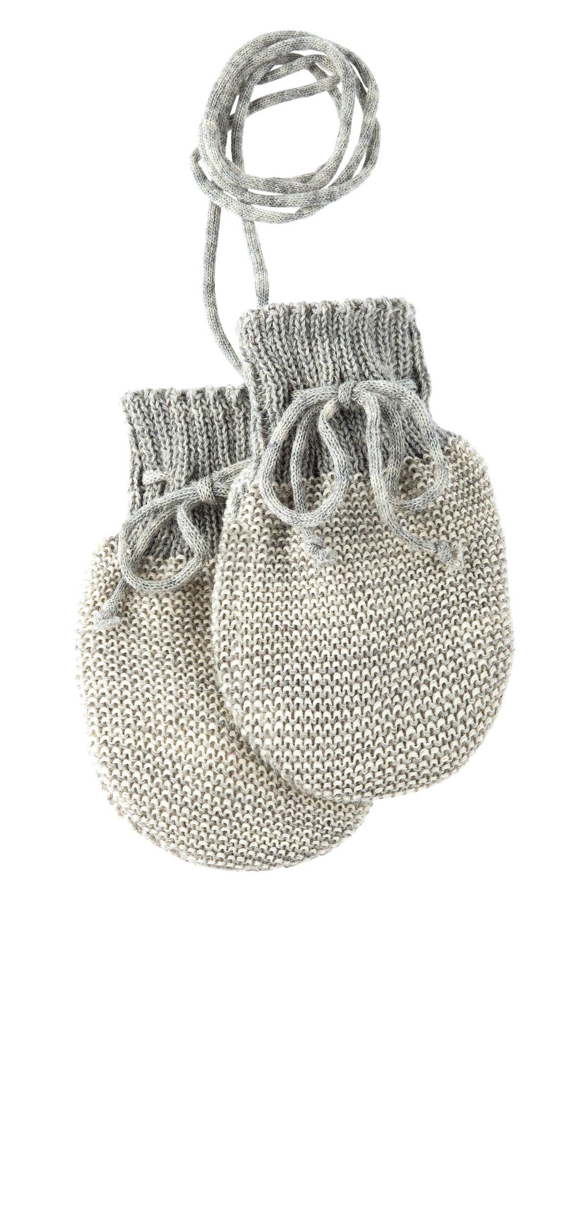Disana - Knitted Wool Gloves Grey Natural Gekookt Wollen Wantjes Zacht Grijs