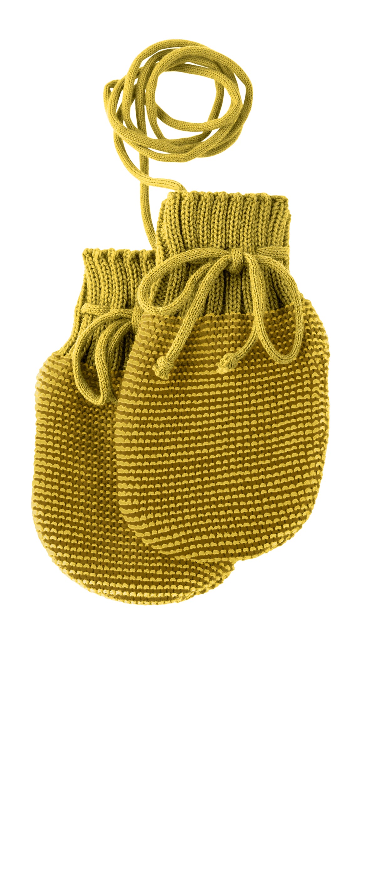 Disana - Knitted Wool Gloves Curry Gold Gekookt Wollen Wantjes Geel
