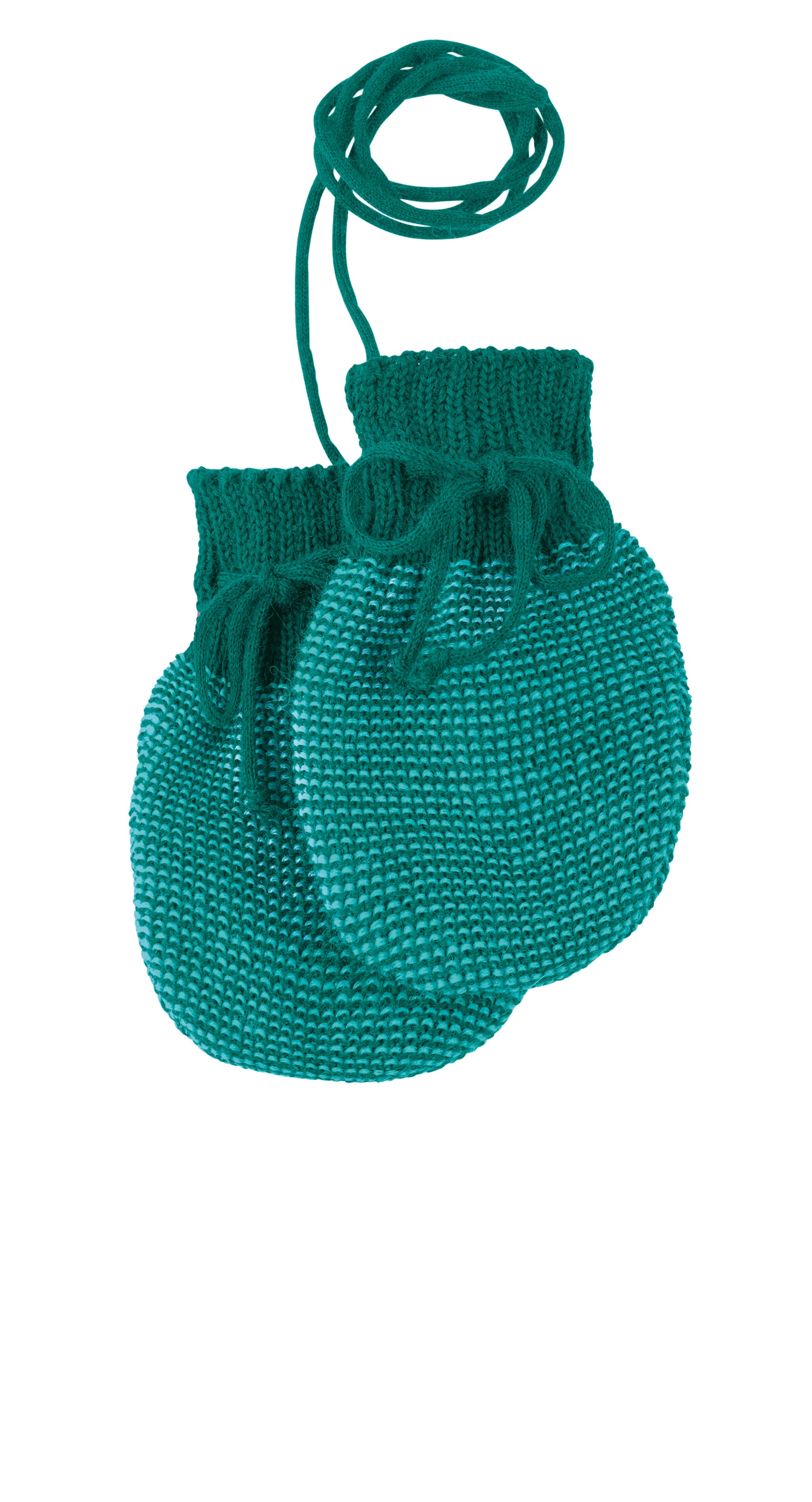 Disana - Knitted Wool Gloves Pacific Lagoon Gekookt Wollen Wantjes Blauw