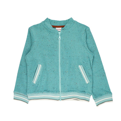 Baba Kidswear - Bomber jacket Speckeled terry Aqua