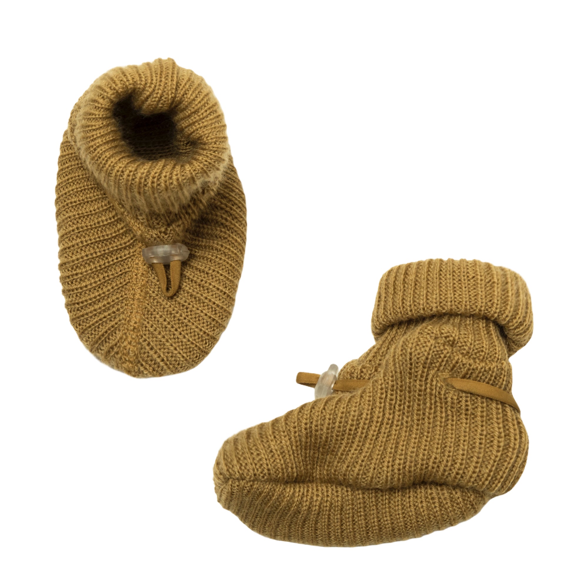 Joha - Wool Knit Baby Booties Curry Yellow Slofjes Kerrie Geel
